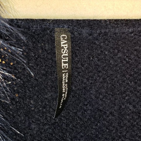 Ladies CAPSULE Batwing Cardigan w/Detachable Faux Fur Collar in Blue - 24/26 - Picture 6 of 6